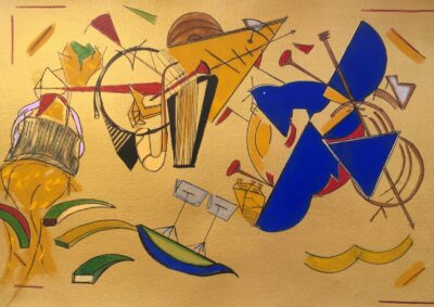 L’oiseau bleu et l’orchestre - Tableau par Gerard Berner