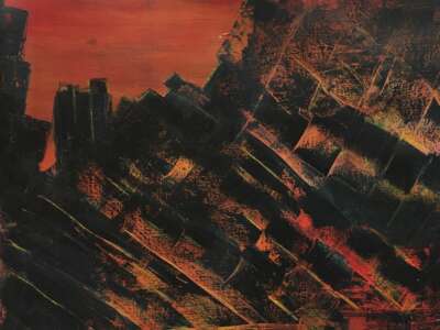 Abstraction Terres Brûlées - Tableau par Gerard Berner