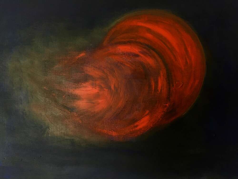 Tornade Rouge - Tableau par Gerard Berner